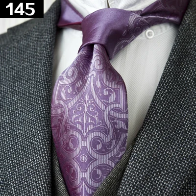 Мужские галстуки ручной работы в геометрическом стиле, в горошек, с узором пейсли, разноцветные, шелк, жаккард, новинка - Цвет: 145