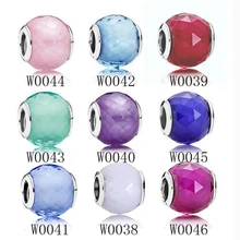 Новые Красивые Бусины Подходят браслет из серебра раунд Cut Стекло шарик круглый шарик многоцветная