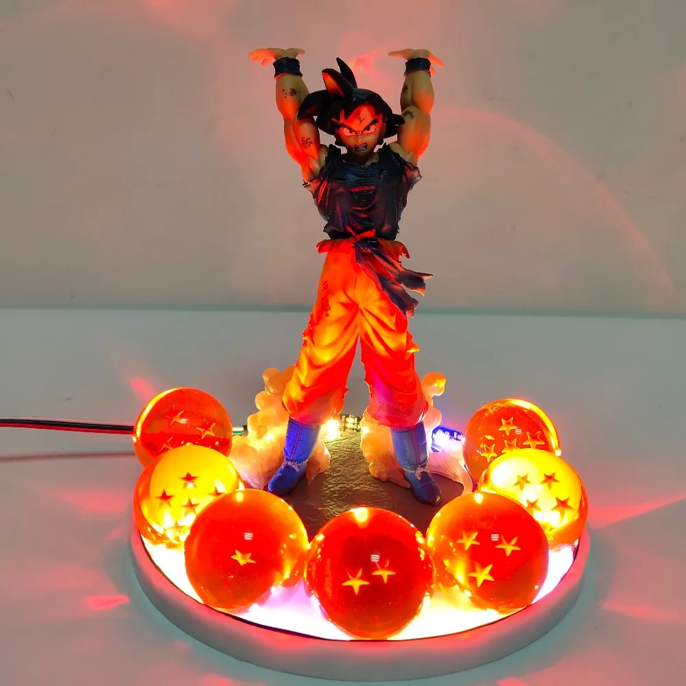 Dragon Ball Z Son Goku Genki Dama Spirit Bomb Led 3D Электрический ночной Светильник Dragon Ball Super Goku Spirit Bomb Led настольная декоративная лампа