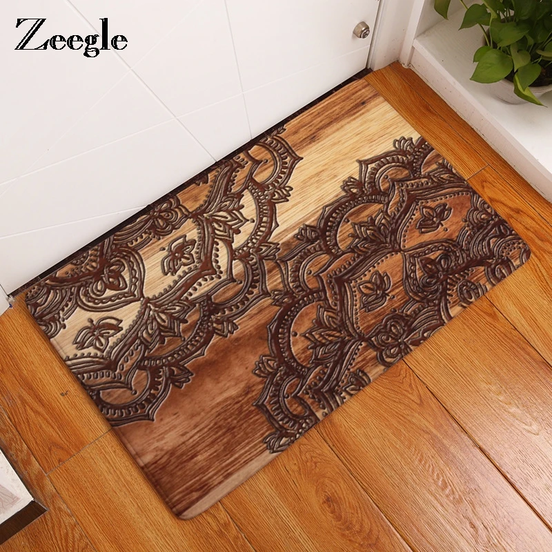 

Zeegle Kaleidoscope Floral Printed DoorMats Anti-slip Bath Mat 40x60cm Mat For Living Room Absorbent Kitchen Rug