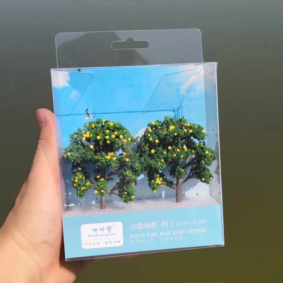 

2 PCS 1/87 HO Scale Model(Fruit)Trees tall in 90mm landscape model train railway/railroad layout scenery DIY miniature dioramas
