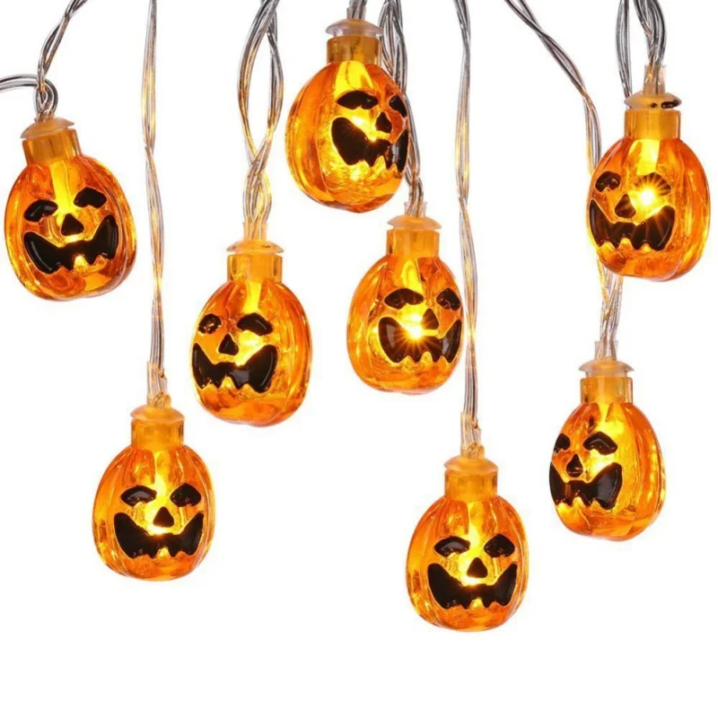 

3M 20LED String Light Hanging Halloween Pumpkin Lantern 3D Plastic Orange Pumpkin Light Halloween Holiday Decor Battery Operated