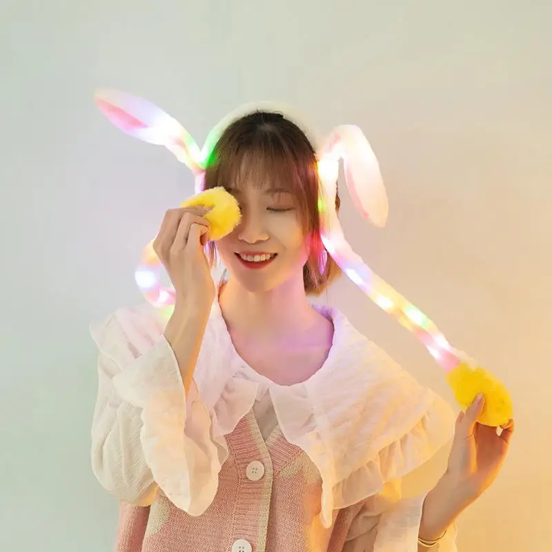 

DSstyles Cute Funny Girl Women Rabbit Ear Hairpin with Moving Ears for Summer
