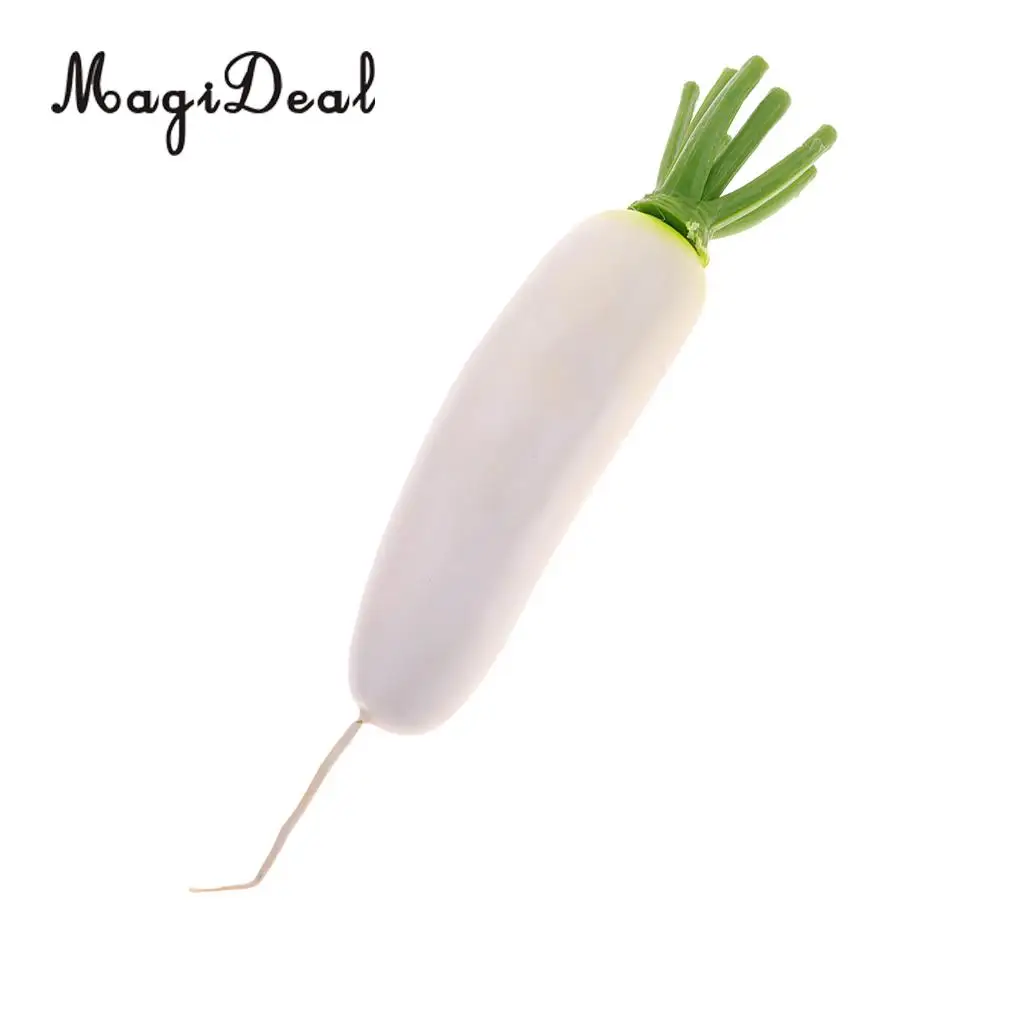 MagiDeal Decorative Plastic Artificial Fake Vegetables Carrot White Radish White Radish Cabinet Home Decoration 