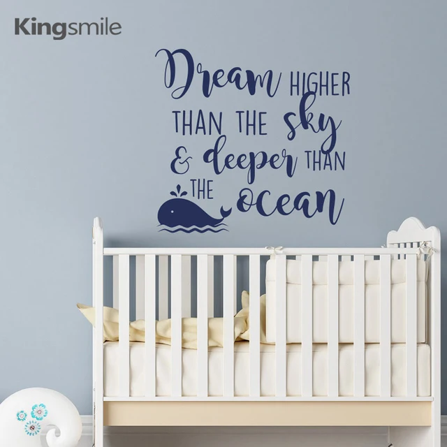 dream higher than the sky whale wall decals inspirational quotes