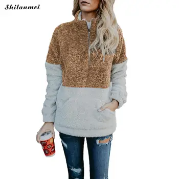 

2018 Autumn Zipper Turtleneck Women Sweaters And Pullovers Patchwork Long Sleeve Casual Sweater Knitted Jumpers Sweter Mujer