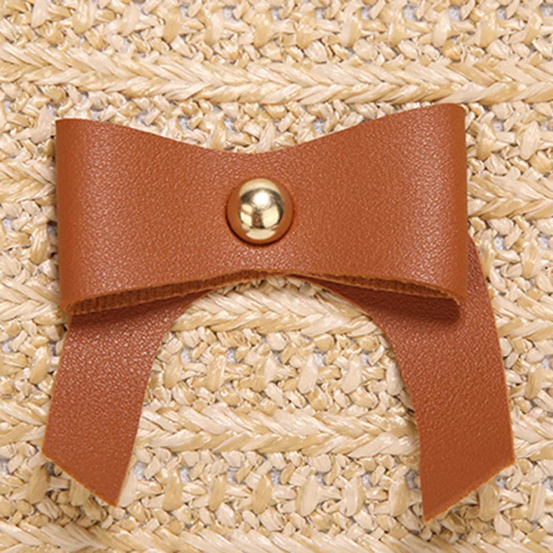 Women Summer Bow Straw Bags INS Popular Female Travel Beach Handbag Lady Large Knit Shoulder Bag Holiday Casual Crossbody SS3295 (4)
