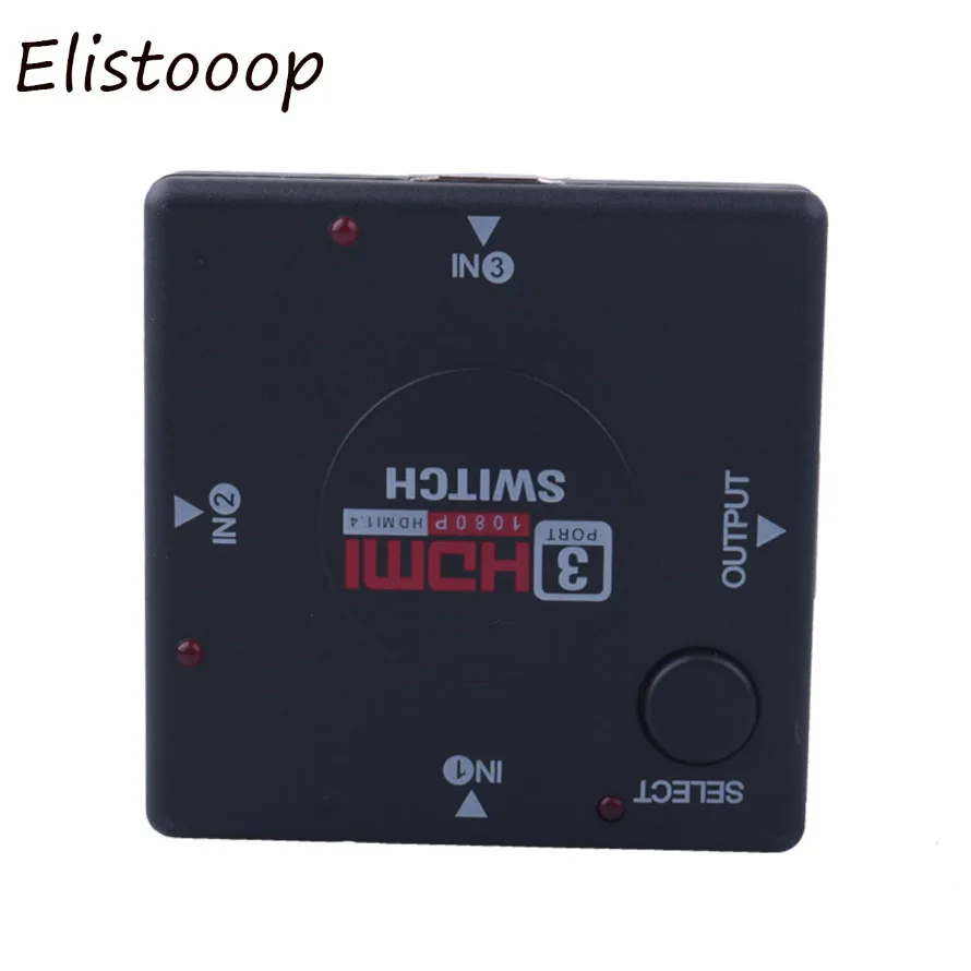 Elistooop Full HD 1080P Мини 3 портовый HDMIv1.3 порт HDMI переключатель видео сплиттер усилитель