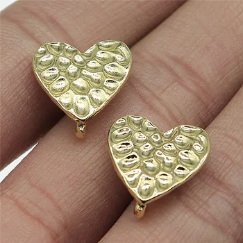 

Stud Earrings Base Findings With Pin Jewelry Accessories 10pcs/lot 15x14mm KC Gold Color Zinc Alloy Heart Earrings Base