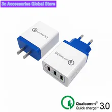 Универсальное быстрое зарядное устройство USB 18 W 3,0 5 V 3A для Iphone 7 8 EU US Plug для быстрой зарядки samsung s8 s9 huawei мобильного телефона