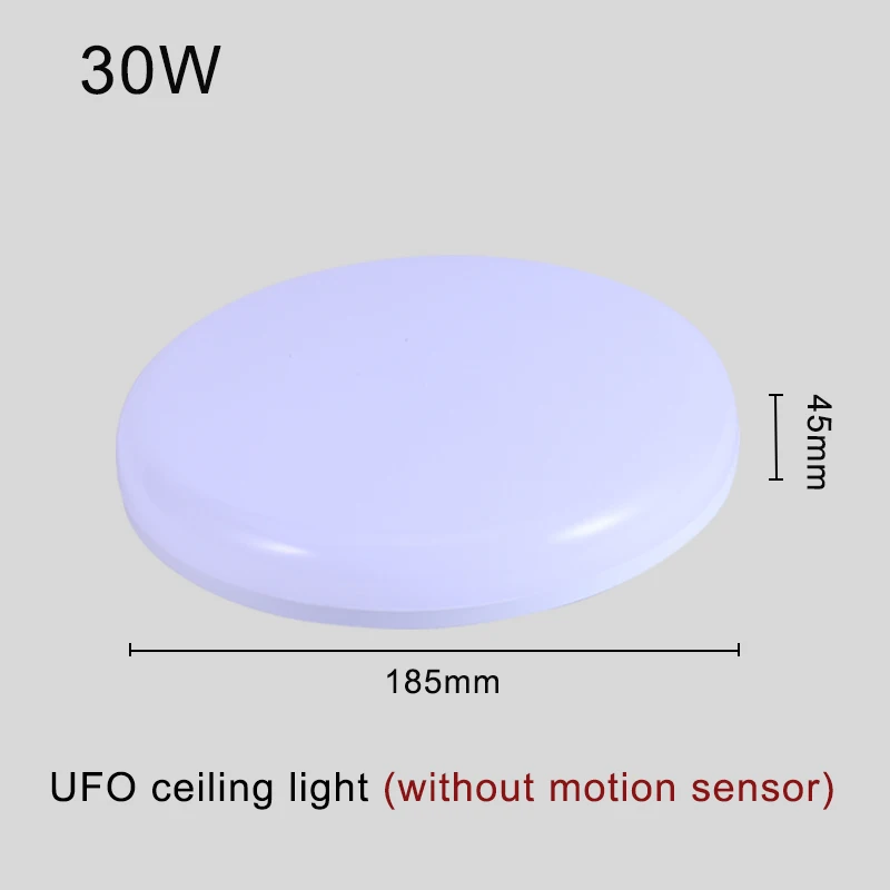 Потолочное освещение датчик движения/индукция человека Смарт ПИР светодиодные потолочные светильники приспособление для ванной прохода лестницы балкон потолочные лампы - Цвет корпуса: 30W (no sensor)