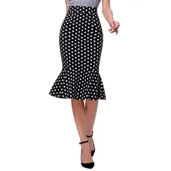 Женская юбка юбки-солнце большого размера модная бандажная офисная пикантная юбка средней длины тонкая офисная юбка-карандаш Faldas высокая