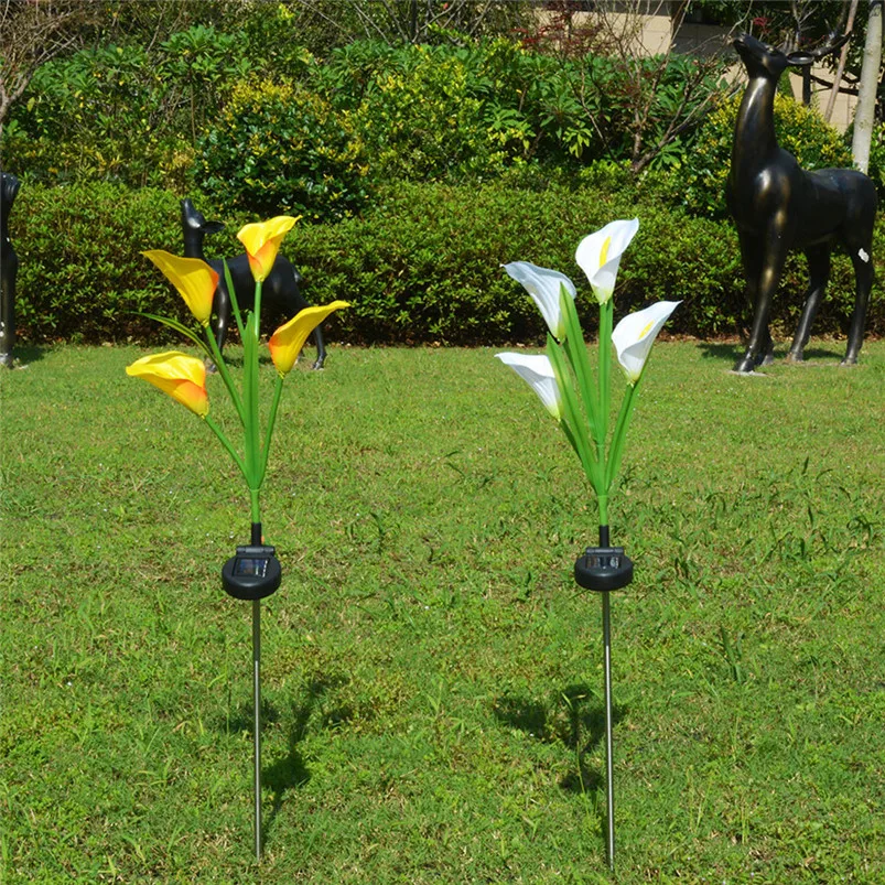 2Pcs Solar Garden Flower Lights Multi-Color Calla lily Flower Light Outdoor Decoration Home Decoration Lamparas 35FY2212