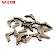 NAIERDI, 100 Uds., 15x15x3mm, antiguo libro de Metal de latón, álbum de recortes, álbumes, carpetas, menús, protectores de esquina, tono bronce