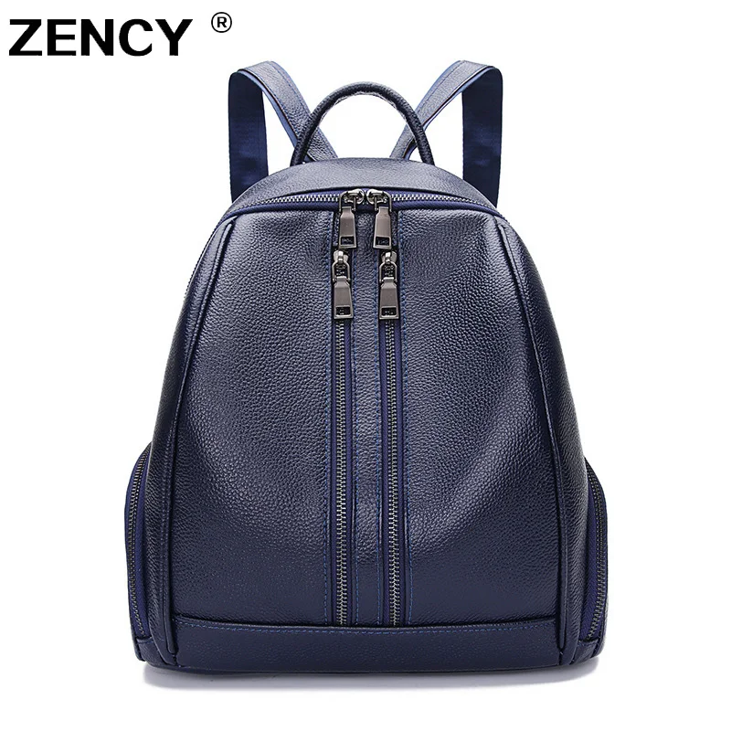 ZENCY 100% Genuine Leather Women Daily Backpack Real First Layer Cow Leather Ladies' Backpacks Travel ipad Cowhide Female Bags ZENCY 100% Genuine Leather Women Daily Backpack Real First Layer Cow Leather Ladies' Backpacks Travel ipad Cowhide Female Bags