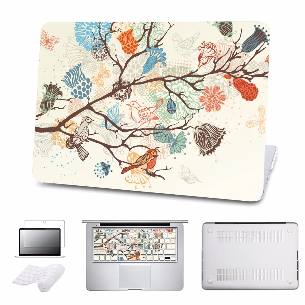 

5 in 1 Bundle Colored Tree Pattern Hard Case Protector For MacBook 12 inch Air 11 13 inch Pro Retina 13 inch Pro 13 Touch Bar 13