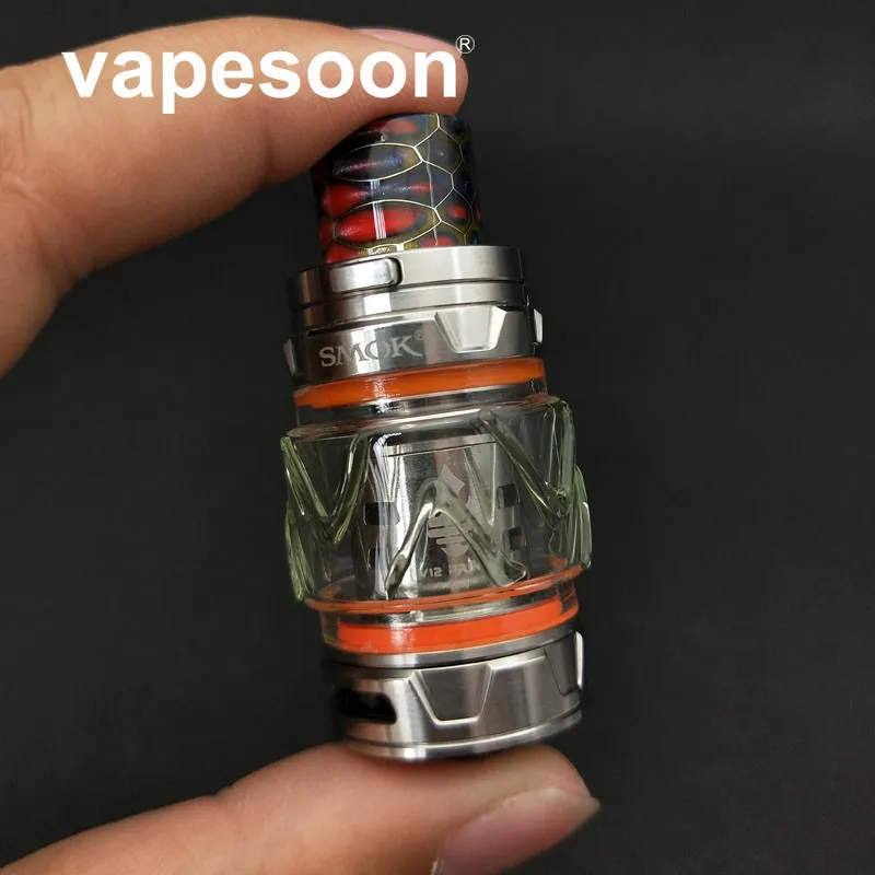 

2018 Newest unique type yellow Bump fatboy glass tube for TFV8 big baby Atomizer tank texture bubble glass 1pcs