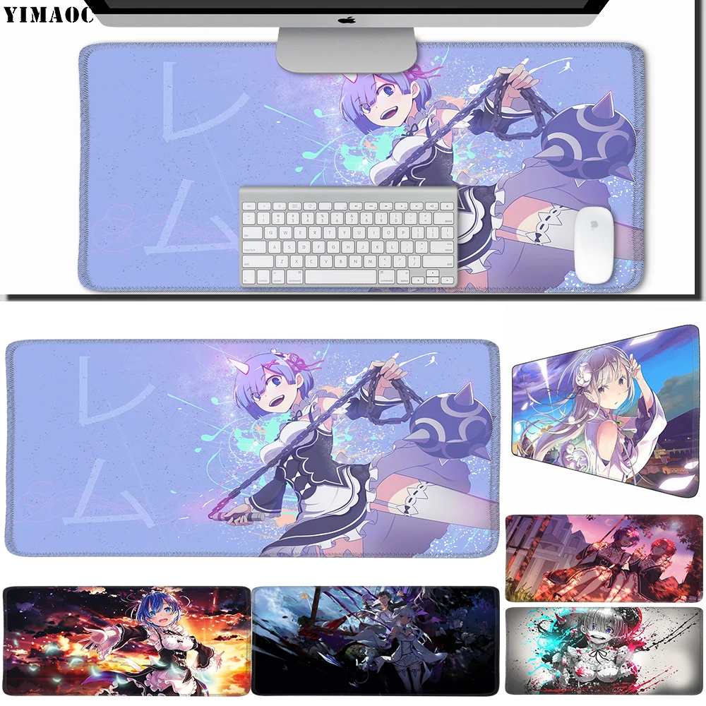 

YIMAOC 30*70 cm Large Mouse Pad Gamer Mousepad Rubber Gaming Desk Mat with Locking Edge Re Zero