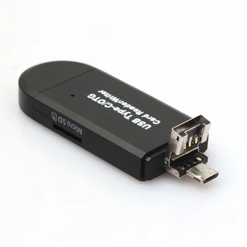 

Type C & micro USB & USB 3 In 1 OTG Card Reader High-speed USB2.0 Universal OTG TF/SD for Android Computer Extension Headers