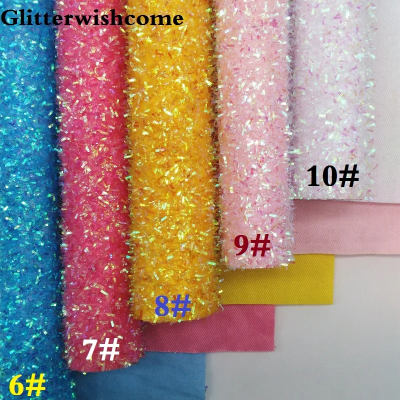 Glitterwishcome 21X29 см A4 Размеры синтетическая кожа, флуоресцентный с эффектом блестящей кожи, тканевый Виниловый фон для банты, GM039A