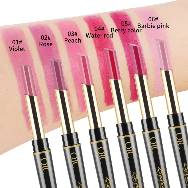 

Double-head Matte Lipstick + Lip Liner Lips Makeup Matt Tint Lip Balm Maquiagem Moisturize Creamy Lip Stick Pen Make up Lipliner