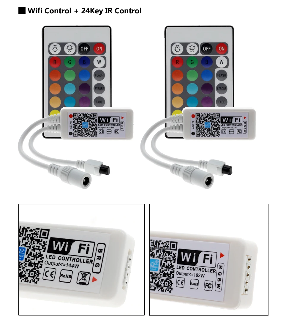 Wifi RGB/RGBW светодиодный контроллер Мини DC12V с RF 21Key/IR 24Key пульт дистанционного управления для RGB/RGBW светодиодные ленты