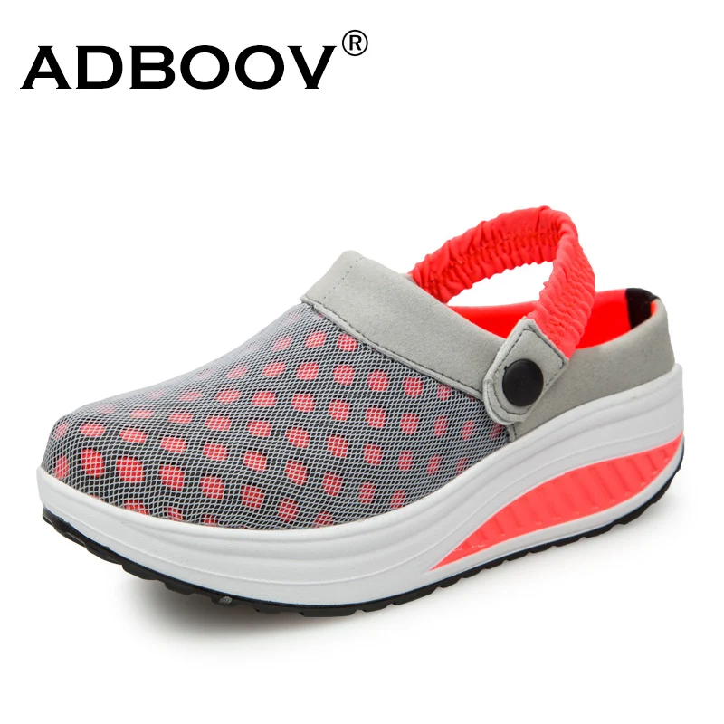 ADBOOV Shape UPS Wedge Sandals Women Air Mesh Summer Shoes Platform Sandals Slippers Womens Clogs Slides Zapatos Mujer Verano