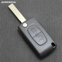 Auronova заменить Складной Корпус ключа для Peugeot 307 308 408 3008 2 кнопки дистанционного ключа автомобиля чехол Hu83 лезвие