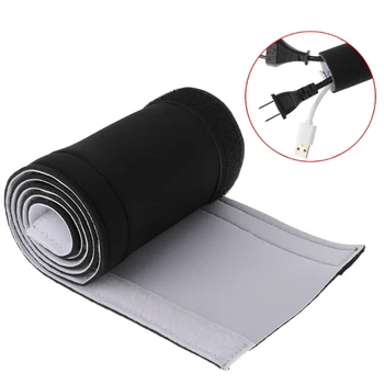 

Cable Management Sleeve Flexible Neoprene Wrap Wire Cord Hider Cover Organizer