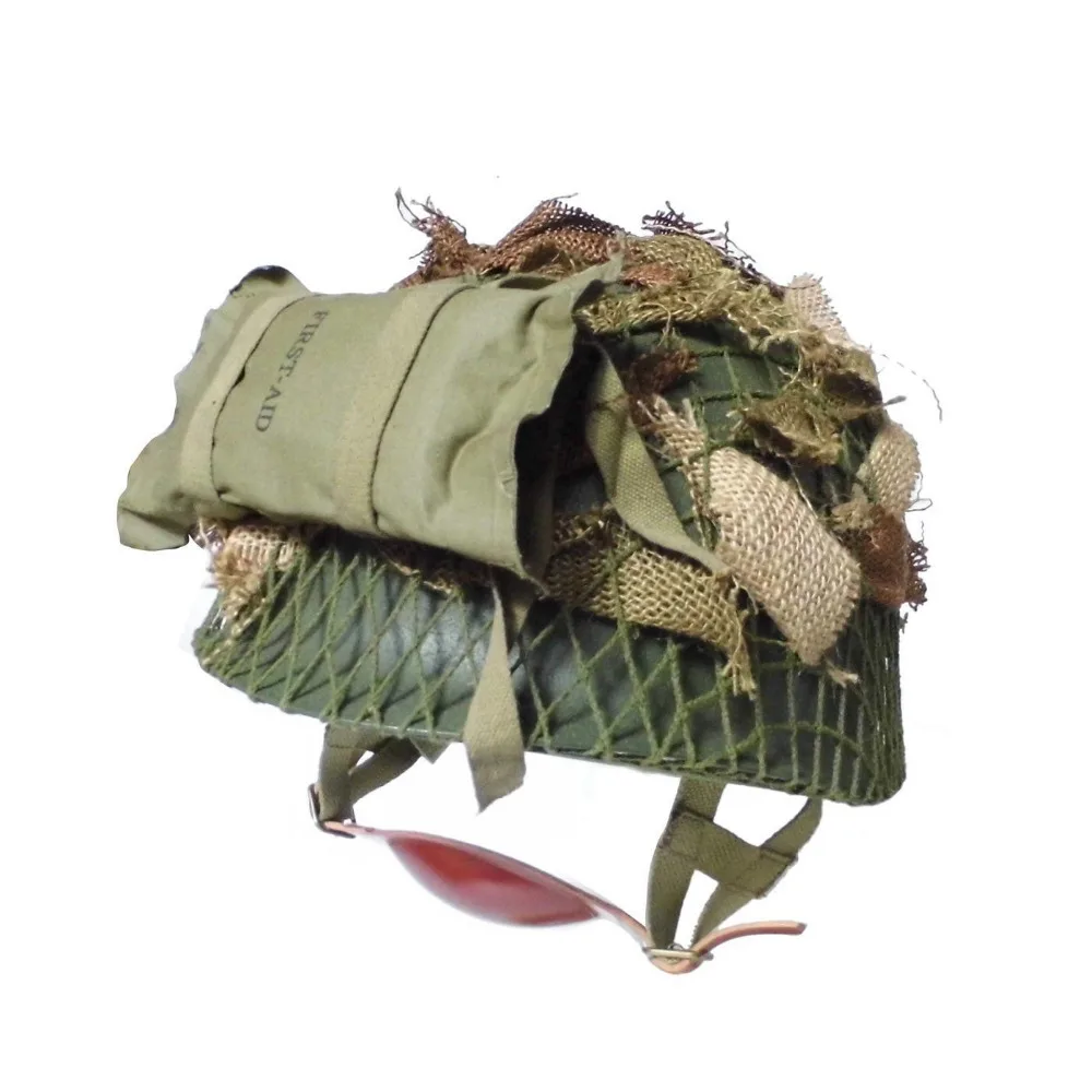OUTDOORS MILITARY WW2 WWII US AIRBORNE CAMOUFLAGE HELMET PARACHUTE