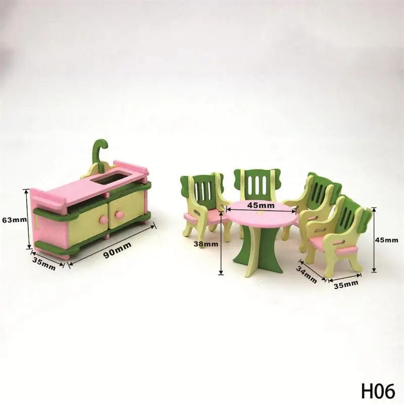 DIY dollshouse устанавливает образовательные Ролевые игры игрушки 3D головоломка дом кукла бытовой Мини Деревянный Моделирование мебель