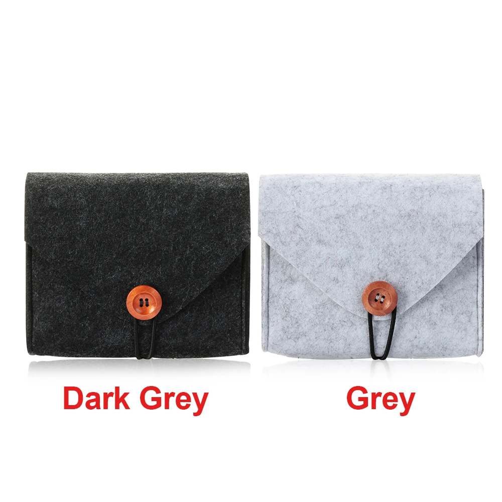 Men Business Coin Purse Earphone USB Date Cable Mouse Storage Bag Money Credit Card ID Holder Felt Pouch Wallet Travel Organizer