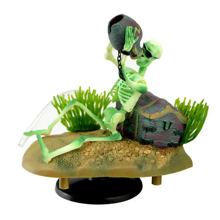 Action Aquarium Skeleton Pirate Captain Ornament Fish Tank Decoration