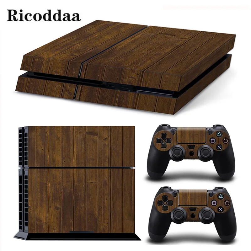 

Wooden Design Game Stickers For PS4 Stickers Console Skin PS4 Controller Skins Cover For PlayStation4 Game Accessories