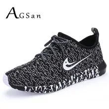 AGSan Men Casual Shoes Designer Men’s Trainers Shoes Breathable Lightweight Jogging Shoe Flats Zapatos Hombre Black Grey Blue