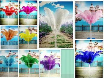 

high-quality 50pcs / Many white ostrich feathers 60-65cm, DIY wedding decorations / decorative home accessories.