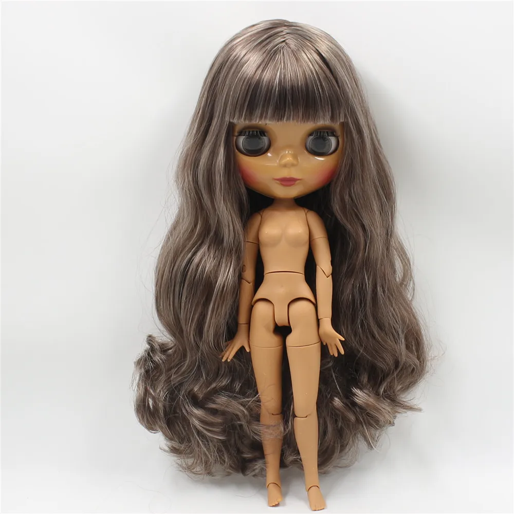 Free-Shipping-Blyth-Nude-Doll-Dark-Skin-Joint-Body-Mix-Color-with-Bangs-Suitable-For-DIY