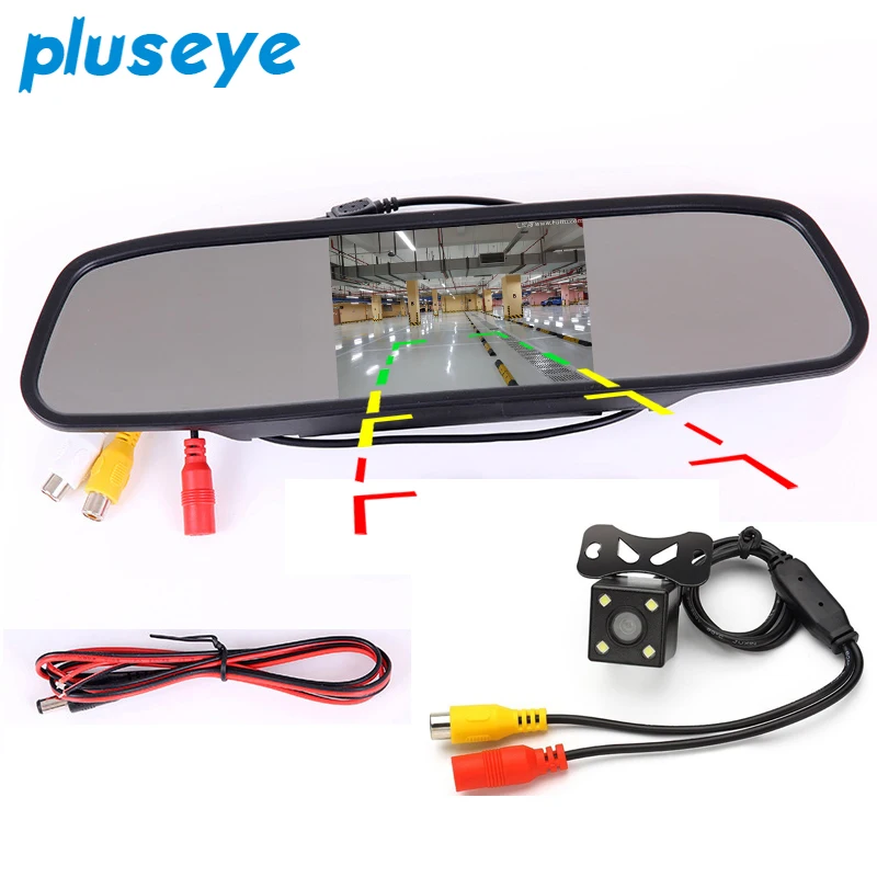 pluseye 4.3 inch Car Mirror Monitor LED Rear View Mirror Monitors