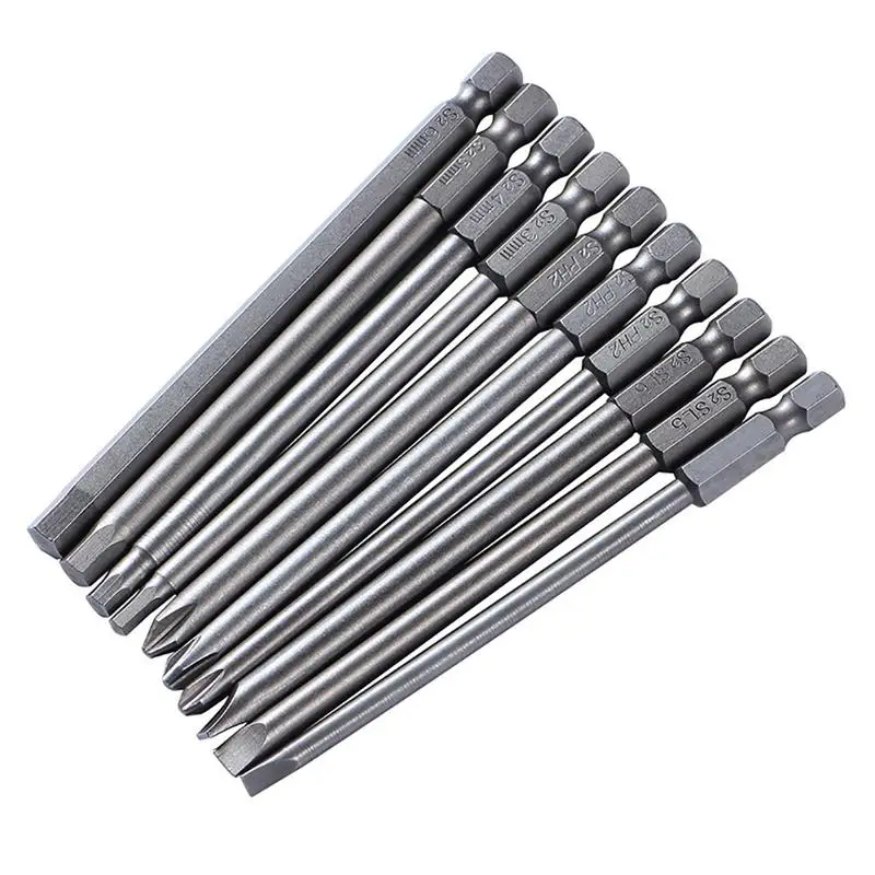 

1 Sets Magnetic Philips Screwdriver Set 100mm Long Magnetic Hex Screwdriver Bit 1/4 Inch 6.35mm Shank S2 Alloy Steel