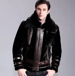 Новое поступление, модная зимняя меховая куртка для мужчин, высококлассное меховое пальто из овечьей шерсти, мотоциклетная куртка