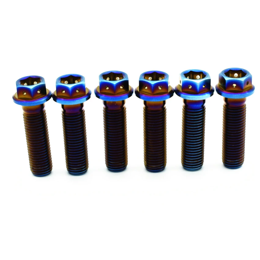 Ti Болт M10 X25mm DIY MTB титановые болты синий цвет двойной диск полый фланец головка