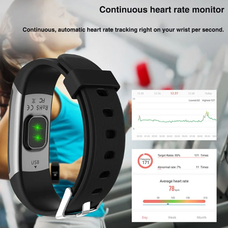 Смарт часы Wearpai FitnessTracker для мужчин и женщин пульсометр шагомер водонепроницаемые