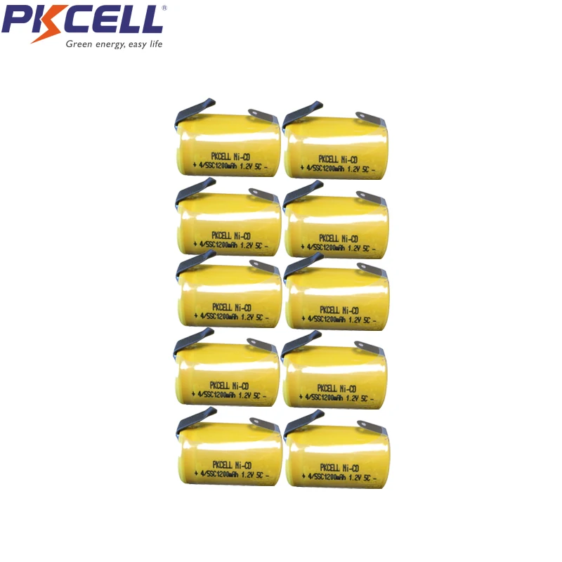 900 mAh 1//2 Sub C NiCd Battery with Tabs