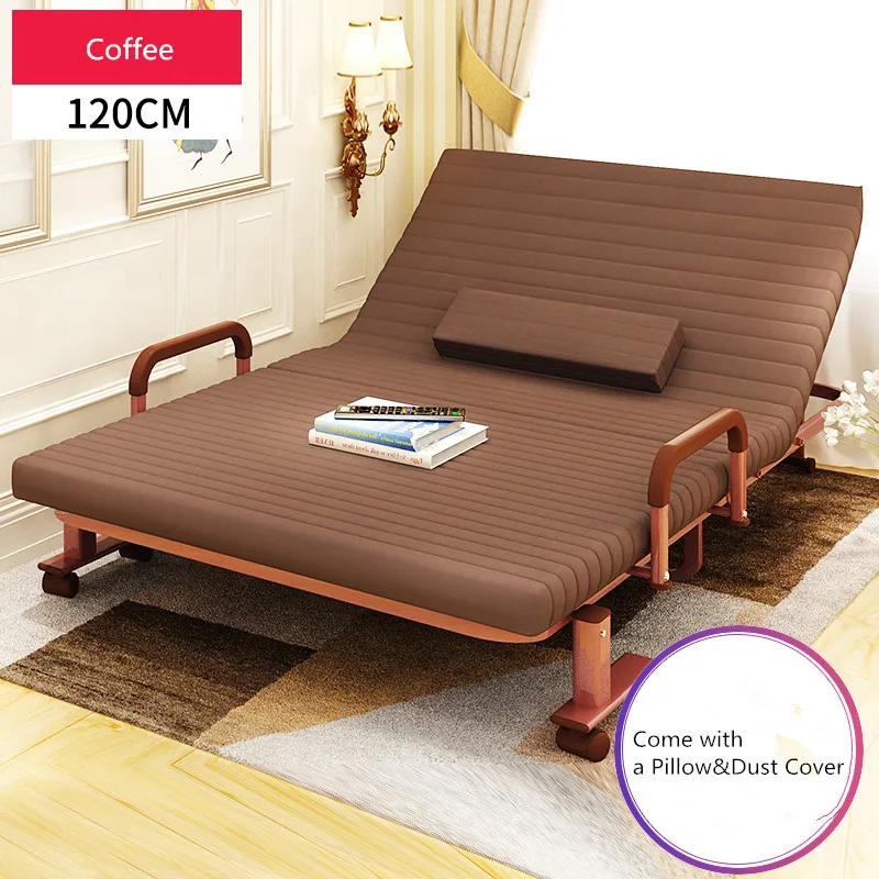 120cm Wide RollAway Metal Folding Bed W/Mattress Bedroom Furniture Rollaway Guest Queen Bed for Guest Day/Night Bed Frame Steel