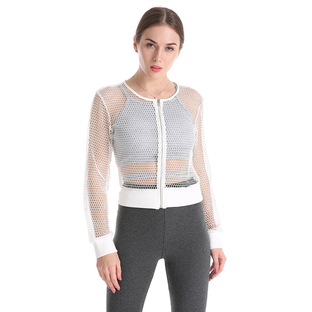 

Perspective Mesh Short Jacket Sun Protection Clothing Female Spring and Summer Thin Long-sleeved Air Conditioning Cardigan