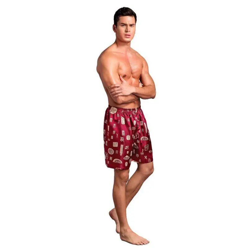 Мужские летние шорты пижамы мужские повседневные Lounge Короткие брюки свободные мягкие печатные пижамы L XL 2XL