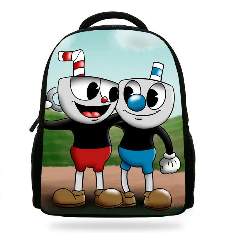 Новые детские сумки для девочек с мультяшным принтом Cuphead и Mugman рюкзак Devil детей