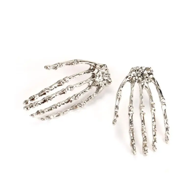 

Skull Bone Skeleton Hand Earring Goth Punk Rock Ear Stud Party Fancy Dress
