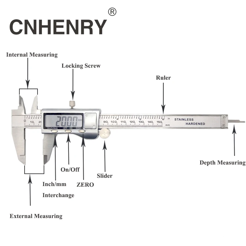 Цифровой Штангенциркуль с нониусом 0-150MM 6 дюймов Нержавеющая сталь штангенциркуль металлический чехол Цифровой Messschieber цифровой штангенциркуль с нониусом из пластмассы с Пластик чехол
