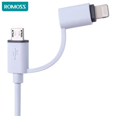 Romoss CB20 2 в 1 8 Контактный Разъем для Micro USB Интеллектуальный Синхронизации Данных передача Зарядки Кабель-1 M для iPhone iPad iOS Samsung HTC 9-1 M